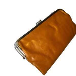 Hobo Lauren Clutch Wallet Natural Tan Leather Double Frame VI-3385NTRL New